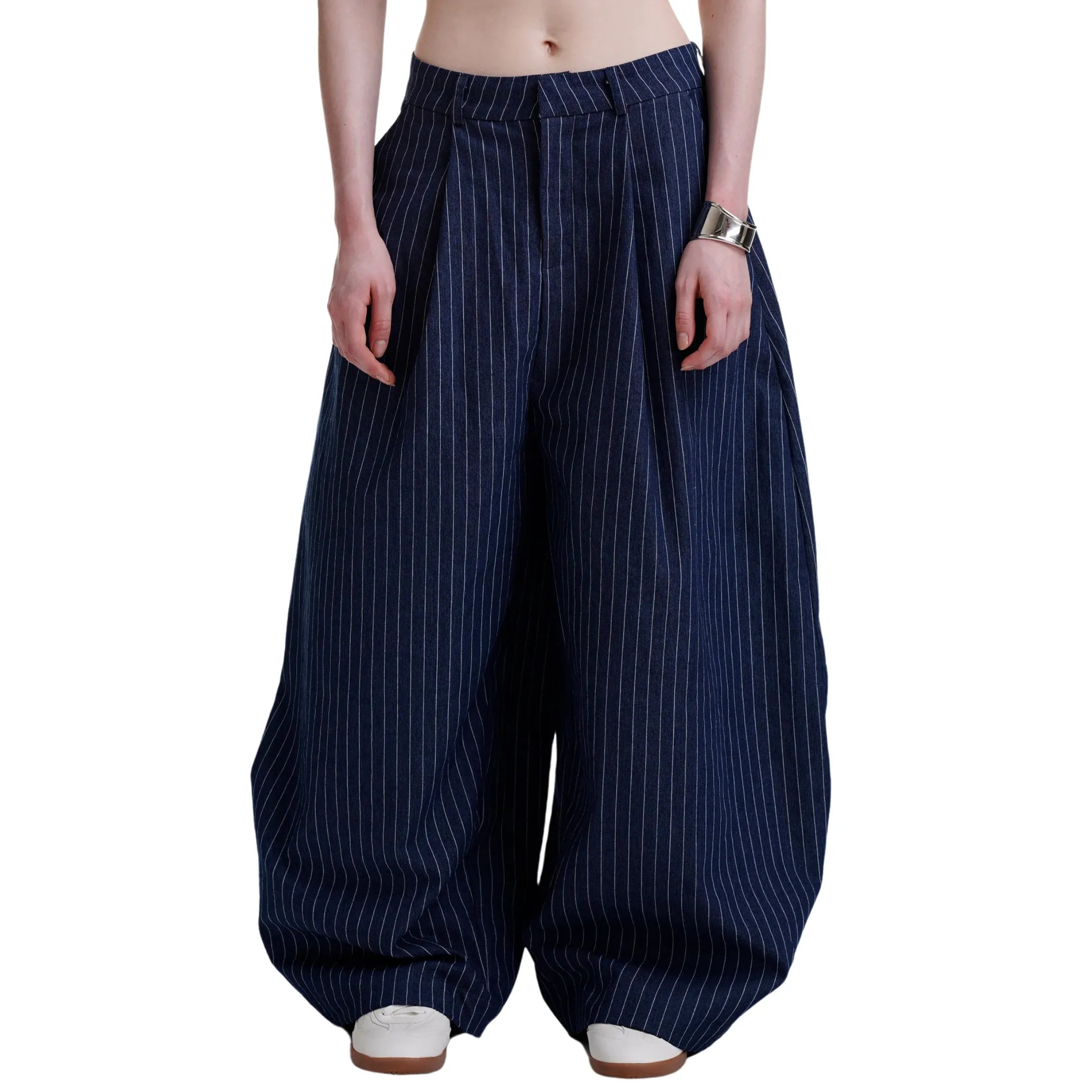 PP STRIPED PANTS - NAVY