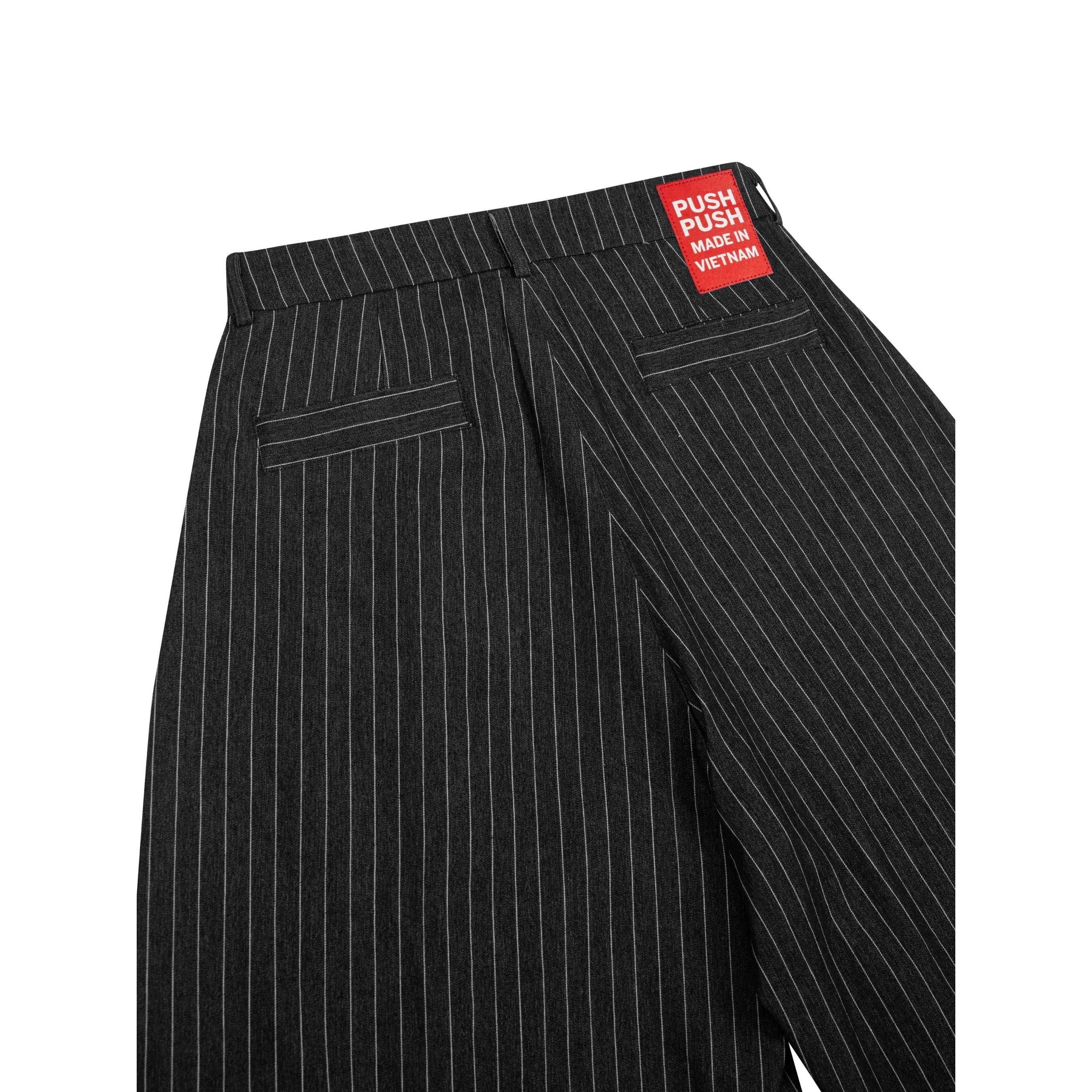 PP PINSTRIPE JORT - BLACK