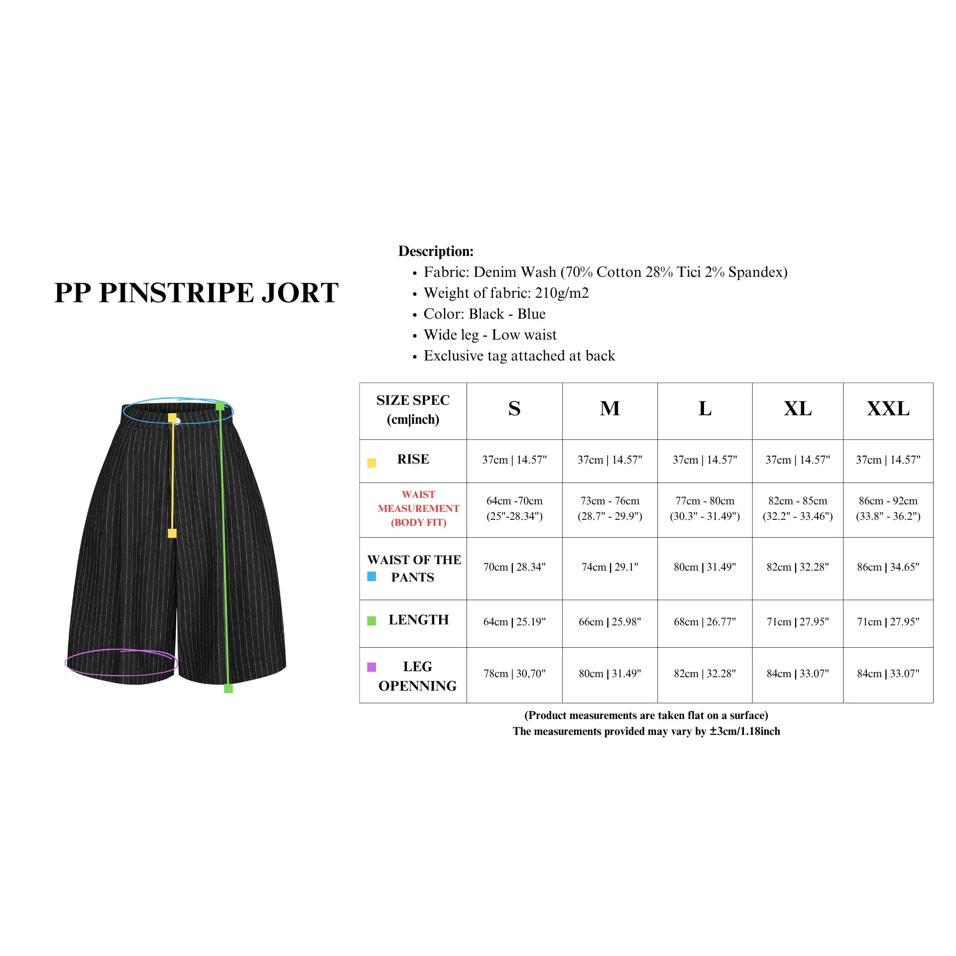 PP PINSTRIPE JORT - NAVY