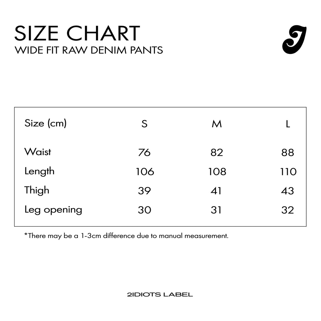 WIDE FIT RAW DENIM PANTS