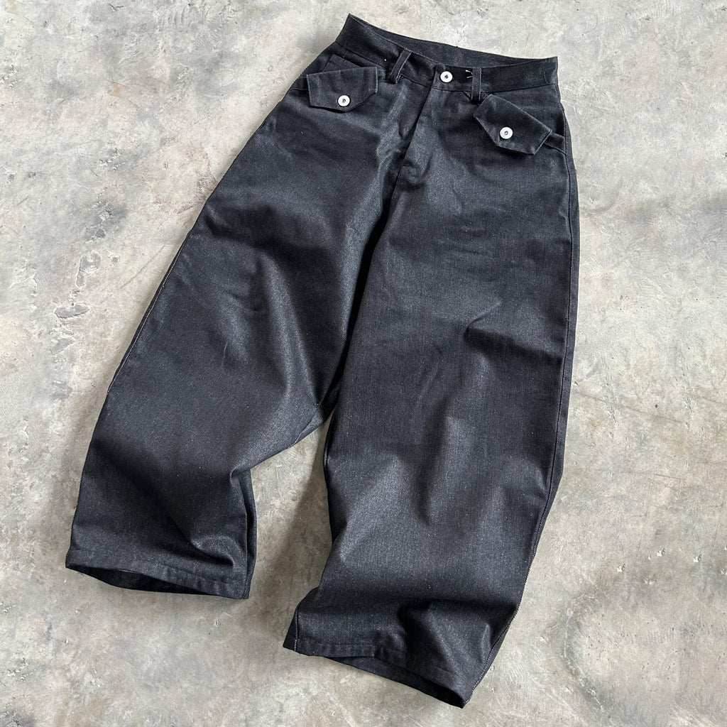 WIDE FIT RAW DENIM PANTS