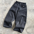 WIDE FIT RAW DENIM PANTS