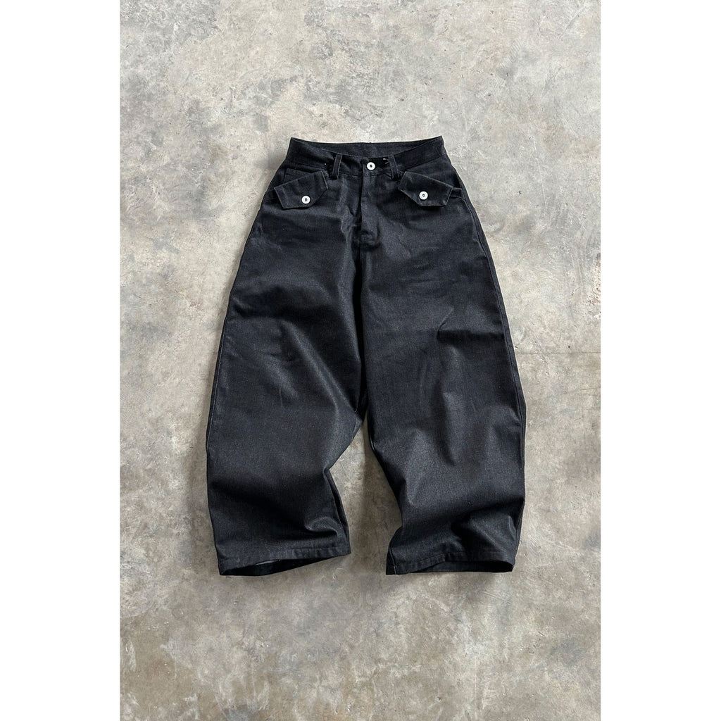 WIDE FIT RAW DENIM PANTS
