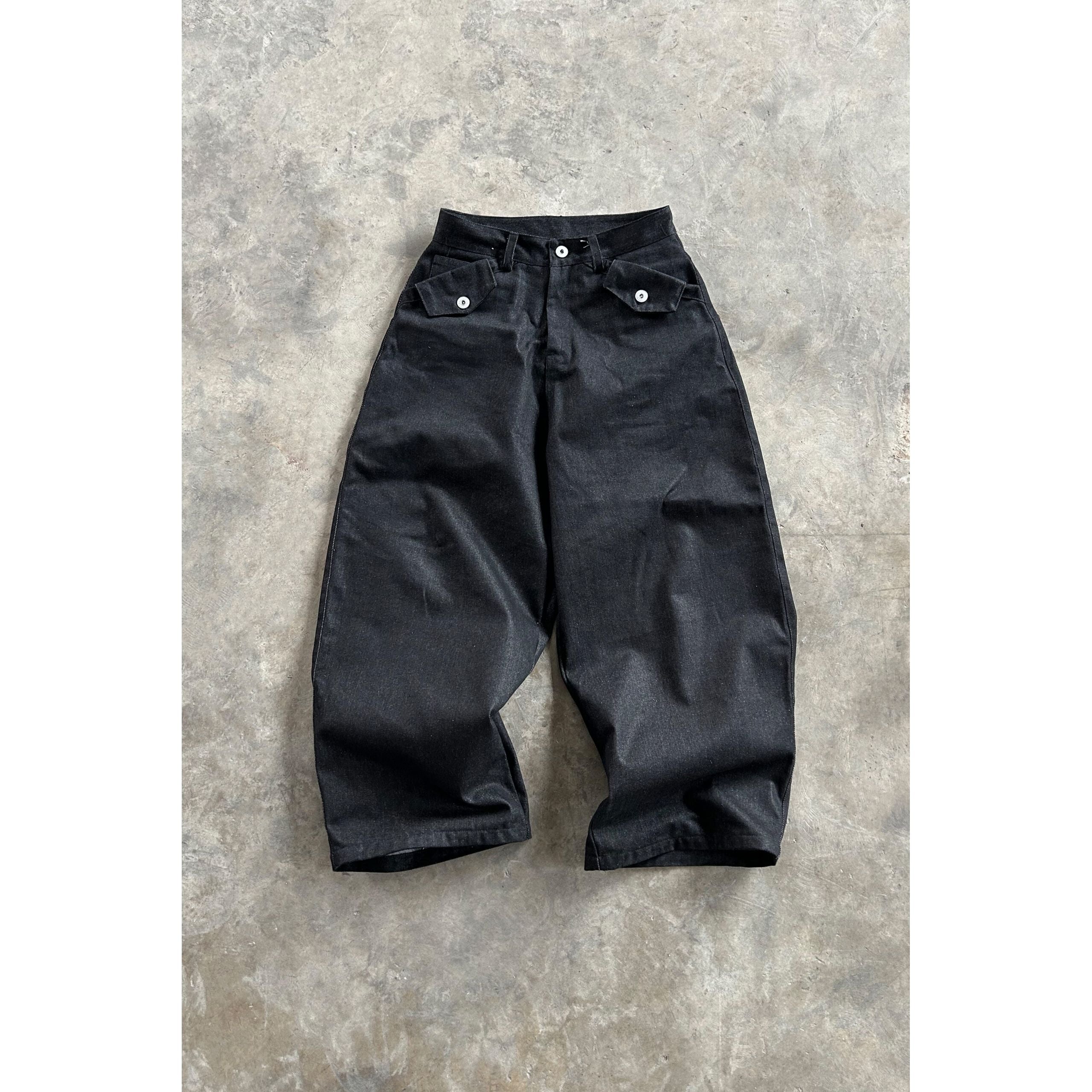 WIDE FIT RAW DENIM PANTS