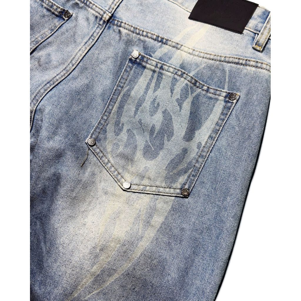 Dirty light blue baggy jeans