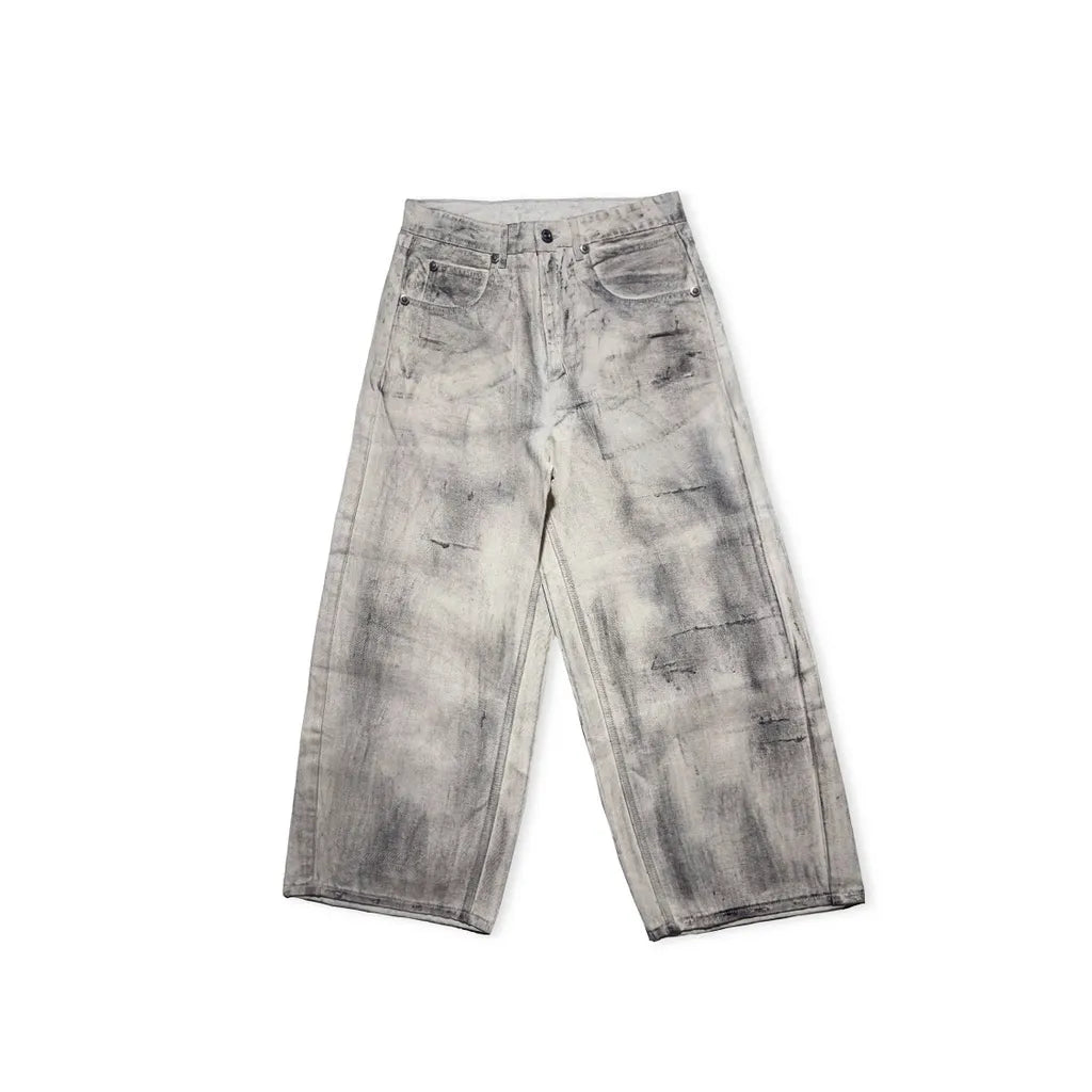 Muddy coated wide pants