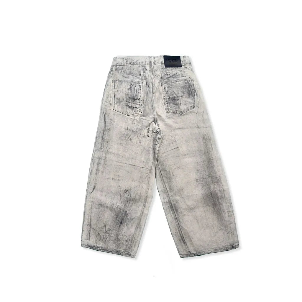 Muddy coated wide pants