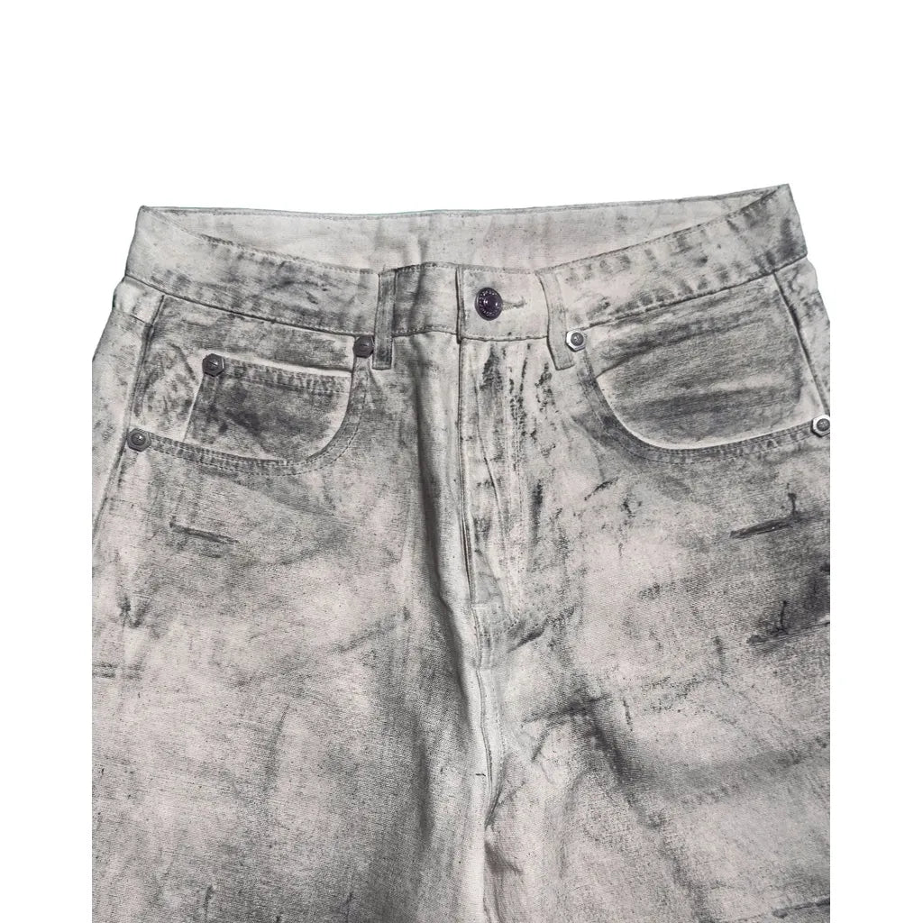 Muddy coated wide pants